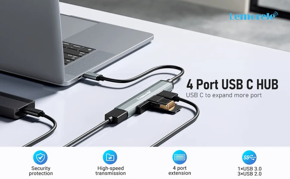 Lemorele TC53 Expansión Inteligente Para Tus Dispositivos USB-C - Imagen 3