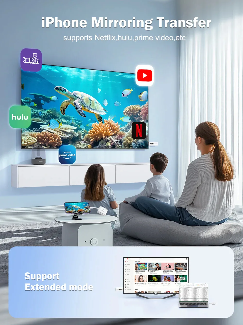 Lemorele P300 Transmisor Inalámbrico USB-C a HDMI Multi-Device - Imagen 9