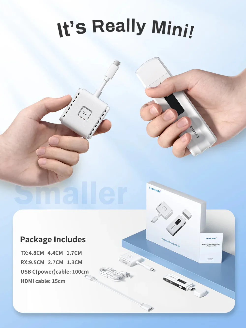 Lemorele P300 Transmisor Inalámbrico USB-C a HDMI Multi-Device - Imagen 3