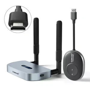 Lemorele Q5R1 Transmisor Video 4K  Inalámbrico HDMI a HDMI o VGA