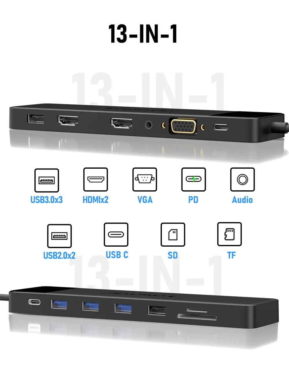 Lemorele TC200 Estación Docking USB-C 13 en 1 - Imagen 4