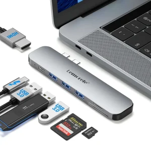 Lemorele TC52 Hub USB-C 7 en 2 para MacBook Pro y Air – Alta velocidad, diseño compacto y máxima compatibilidad