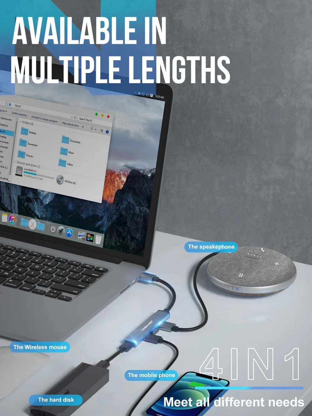Lemorele TC53 Expansión Inteligente Para Tus Dispositivos USB-C - Imagen 8