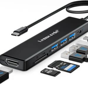 Lemorele TC70L Hub USB-C 7 en 1 con HDMI,  lector SD y Micro SD