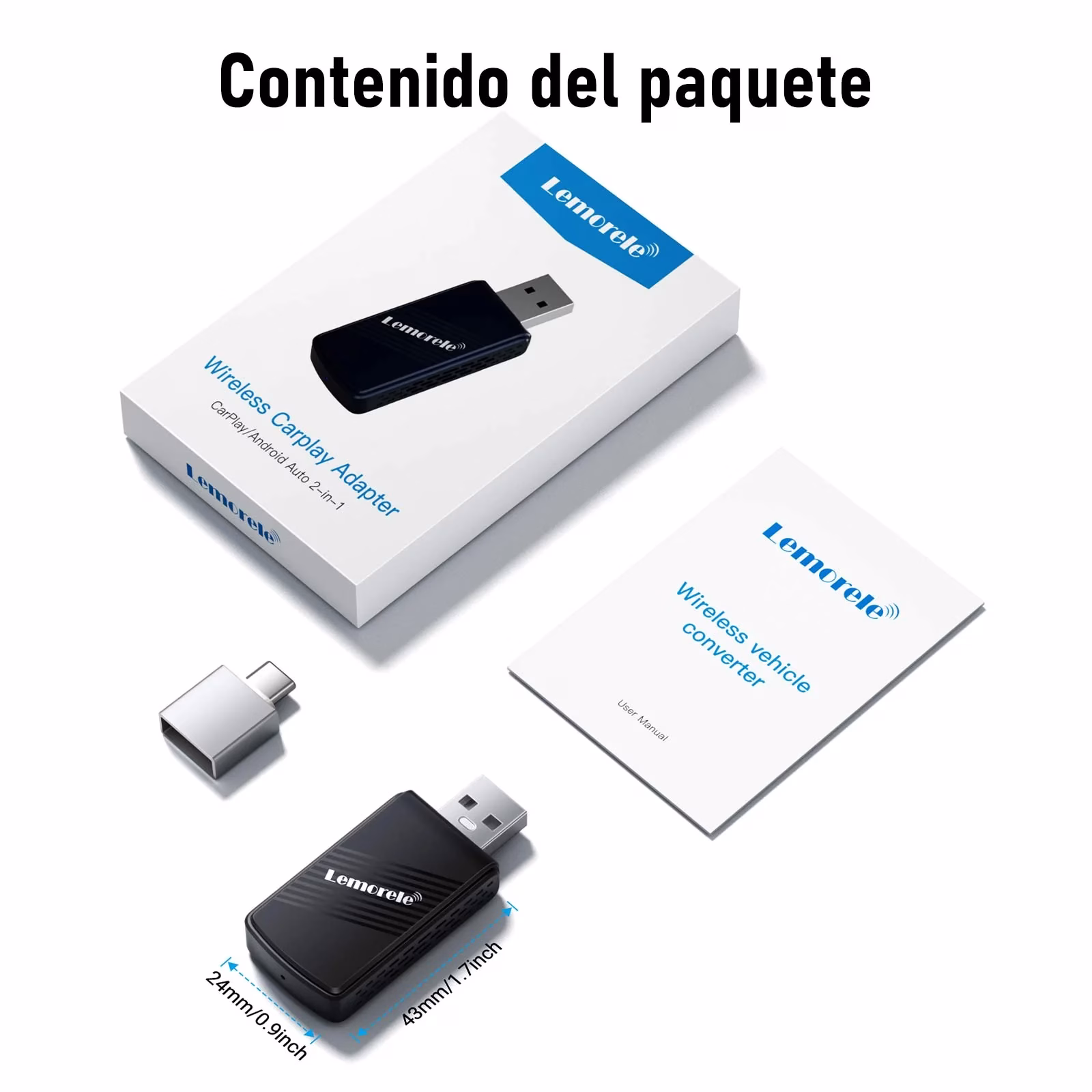 Lemorele Adaptador Inalámbrico Carplay - Imagen 5