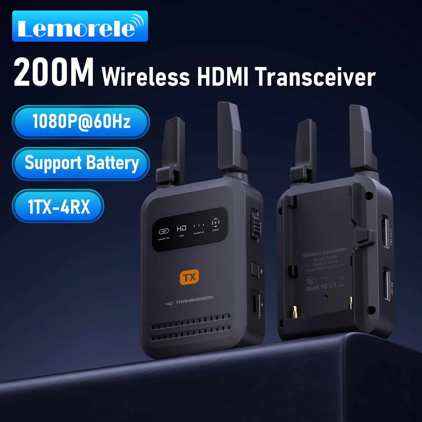 Lemorele R5000 Transmisor Inalámbrico HDMI Hasta 200 metros - Imagen 10
